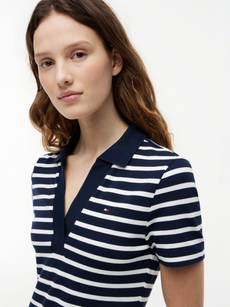 Multi Slim Open V-Neck Polo Dress  Women