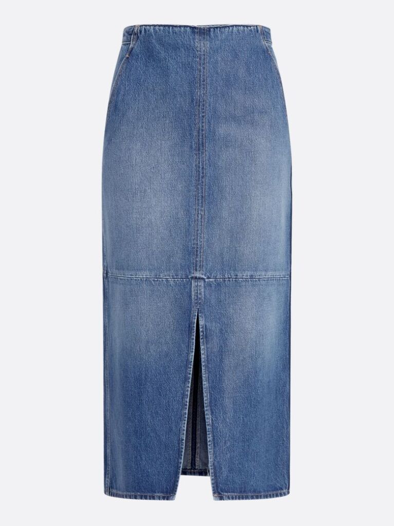 Denim Ψηλόμεση Slim Denim Midi Φούστα  Γυναίκες