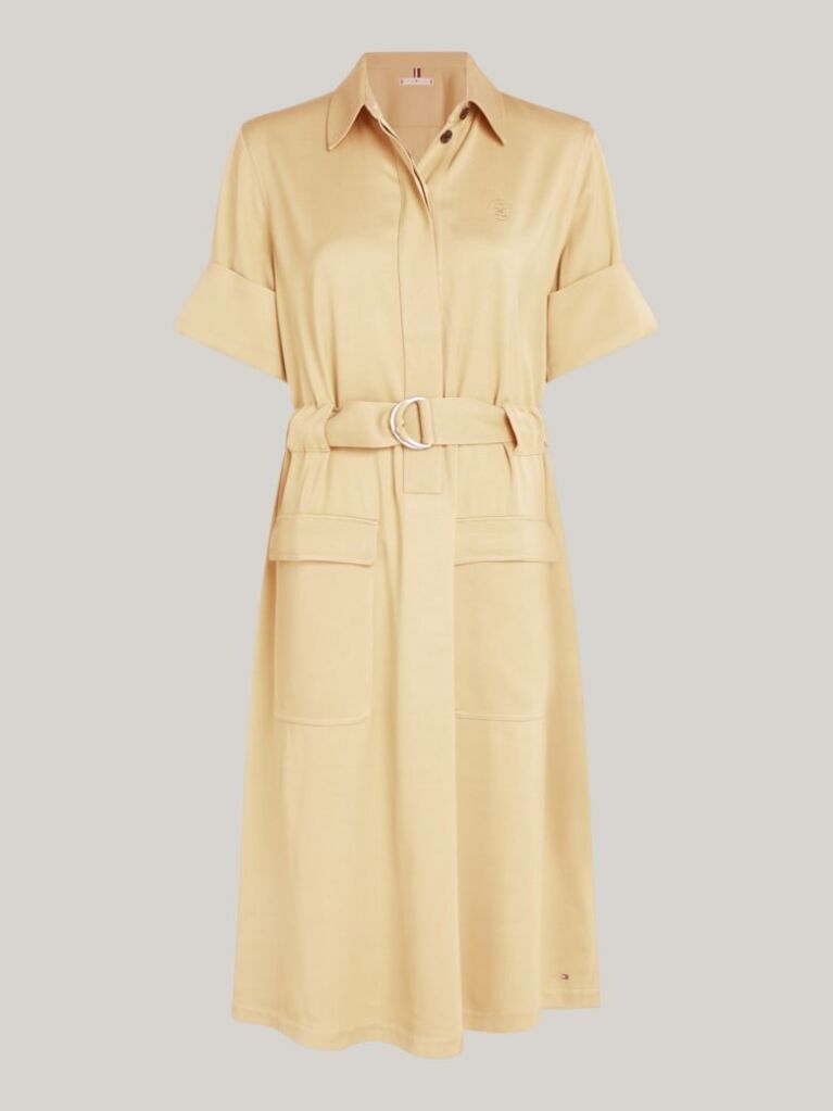 Beige TH Monogram Stamp Midi Utility Dress  Women