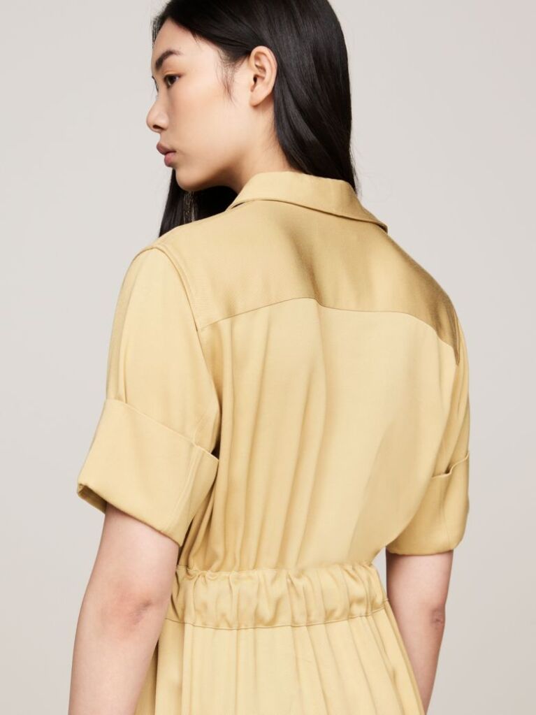 Beige TH Monogram Stamp Midi Utility Dress  Women