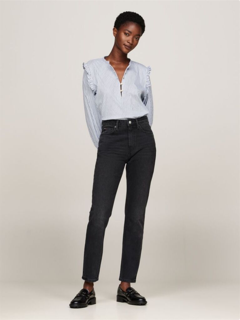 Black High Rise Slim Ankle Jeans  Women