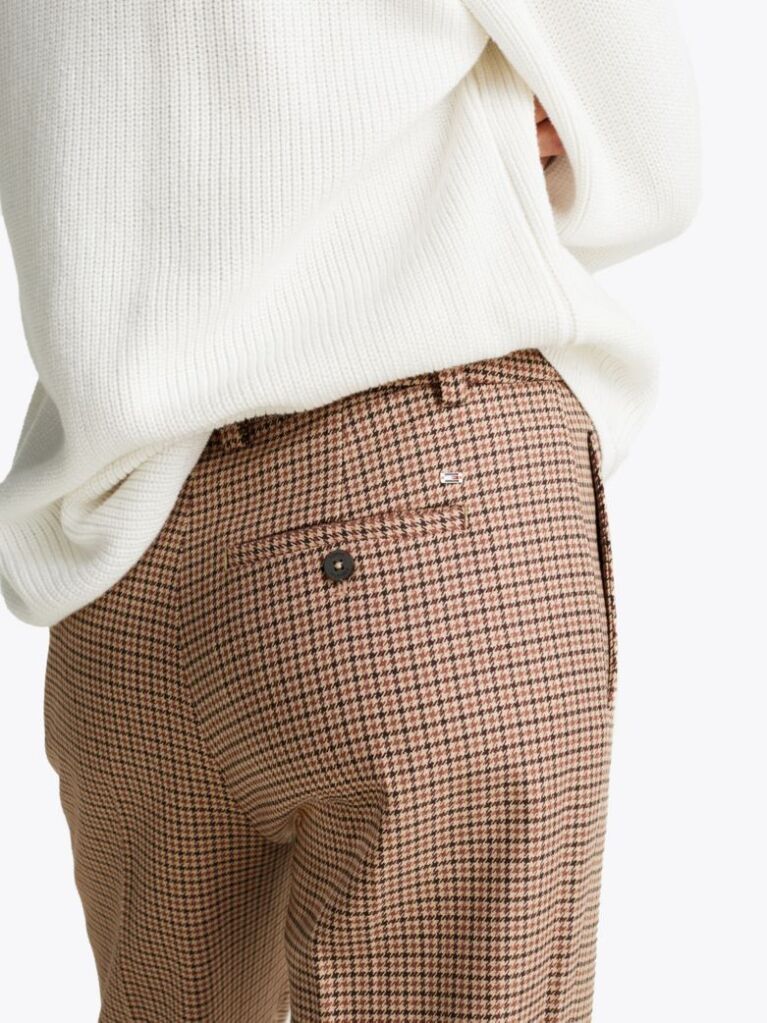 Multi Check Slim Straight Leg Trousers  Women
