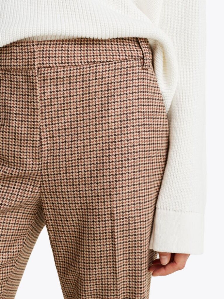 Multi Check Slim Straight Leg Trousers  Women