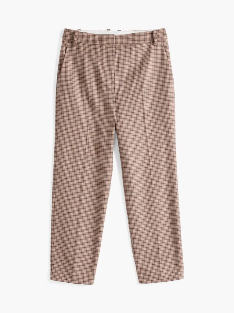 Multi Check Slim Straight Leg Trousers  Women