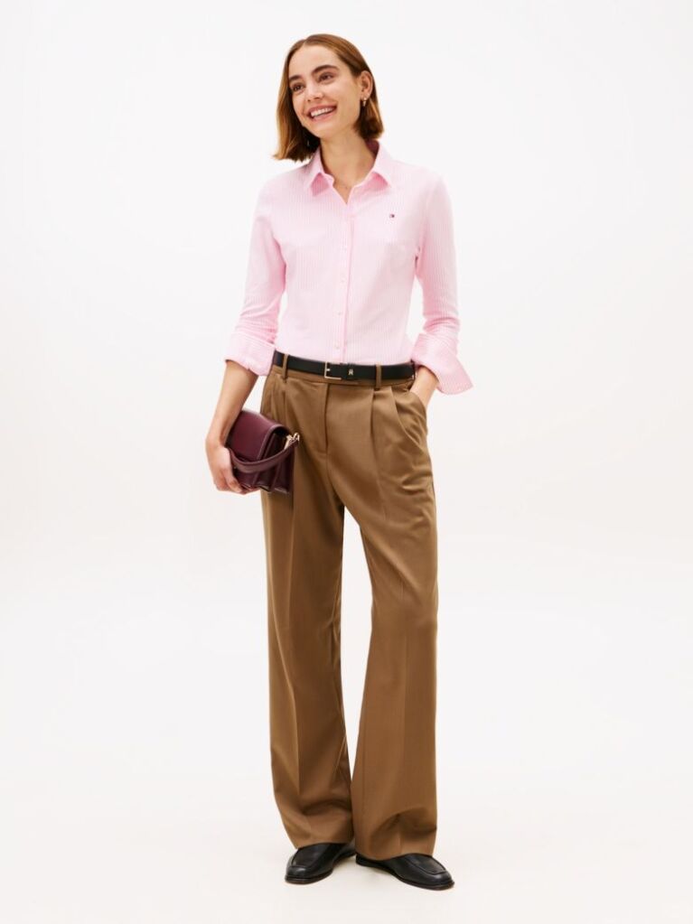 Pink 1985 Slim Fit Pique Shirt  Women