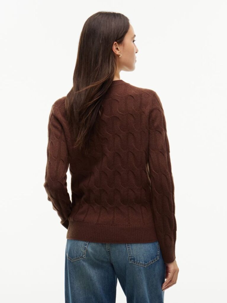 Brown Pure Wool Cable Knit Jumper  Women