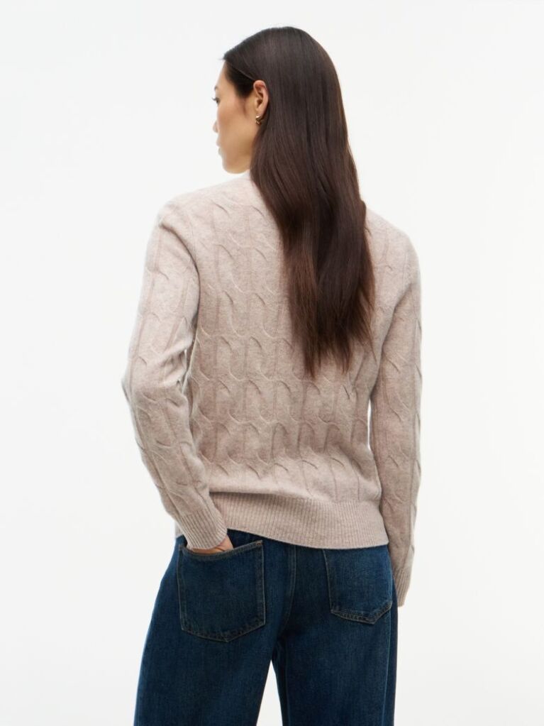 Beige Pure Wool Cable Knit Jumper  Women