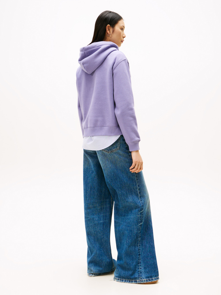 Purple Logo Embroidery Hoody  Women