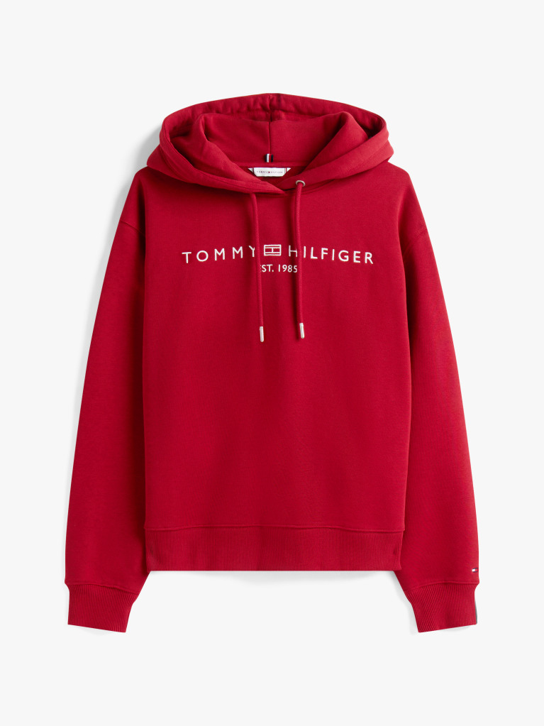 Red Logo Embroidery Hoody  Women