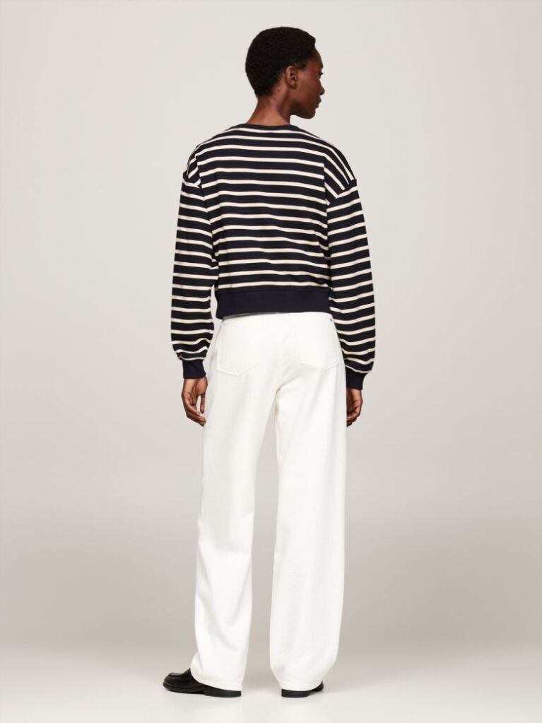 Multi Shoulder Button Crew Neck Sweatshirt  Women