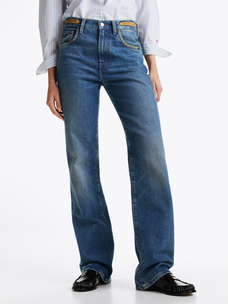 Μπλε Ψηλόμεσο Τζιν Σε Bootcut Γραμμή  Γυναίκες