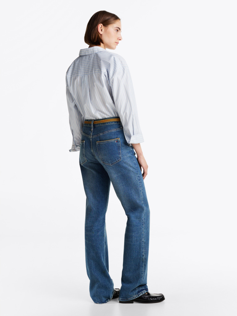 Μπλε Ψηλόμεσο Τζιν Σε Bootcut Γραμμή  Γυναίκες