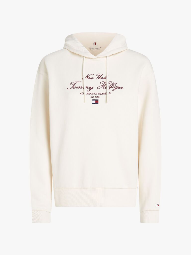 Beige Logo Embroidery Hoody  Women