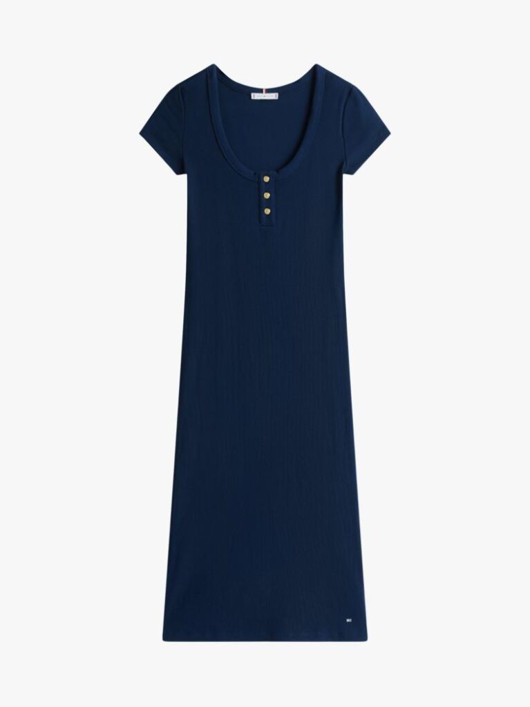 Μπλε Henley Φόρεμα Σε Slim Γραμμή  Γυναίκες