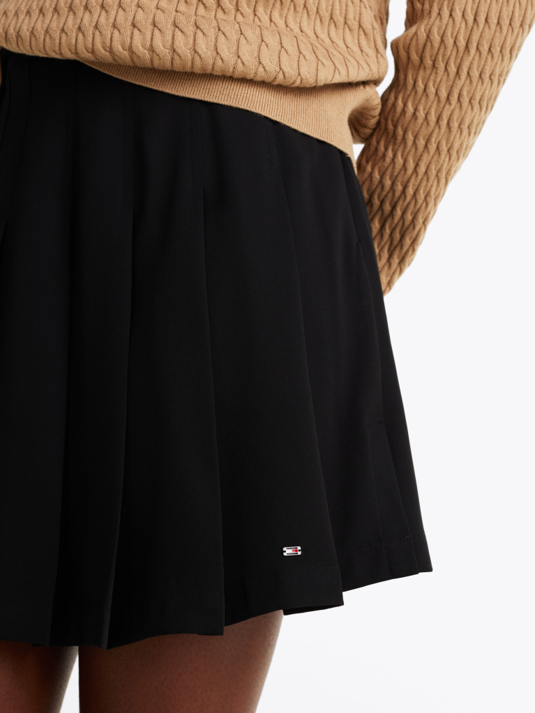 Black Pleated Mini Skirt  Women