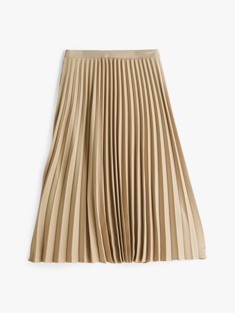 Beige Pleated Midi Skirt  Women