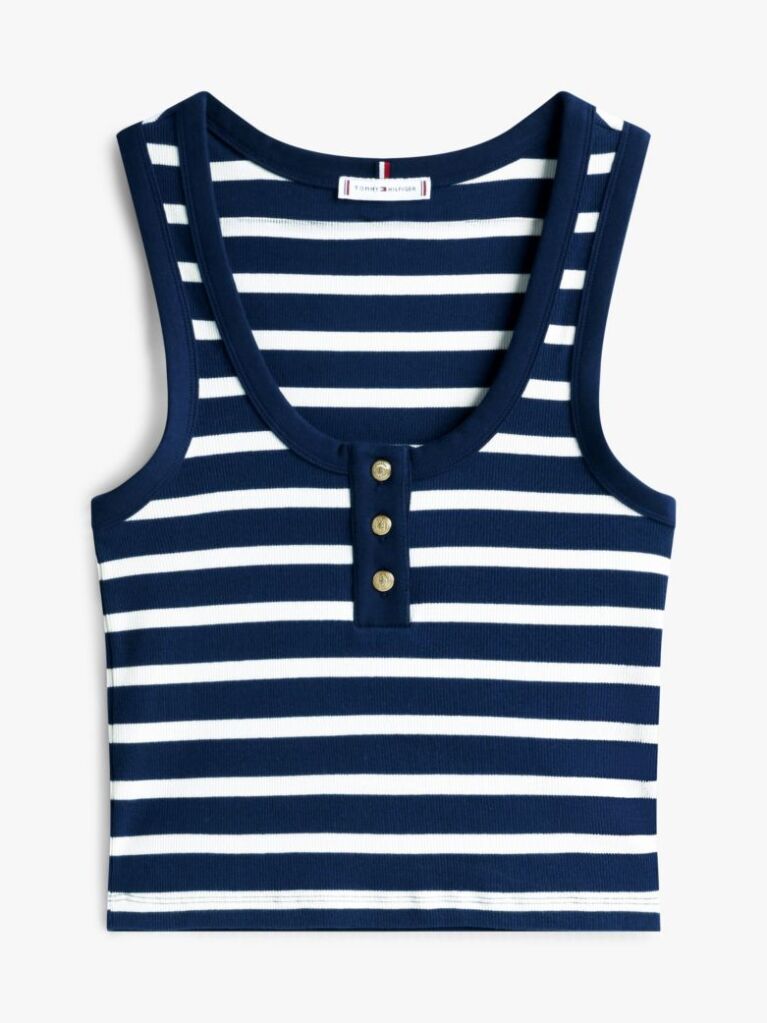 Multi Henley Slim Tank Top  Women