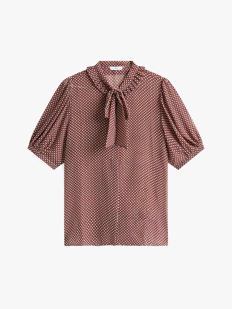 Multi Print Sheer Short Sleeve Blouse  Women