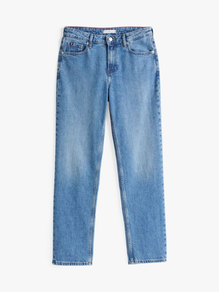Blue Faded Mid Rise Straight Leg Jeans  Women