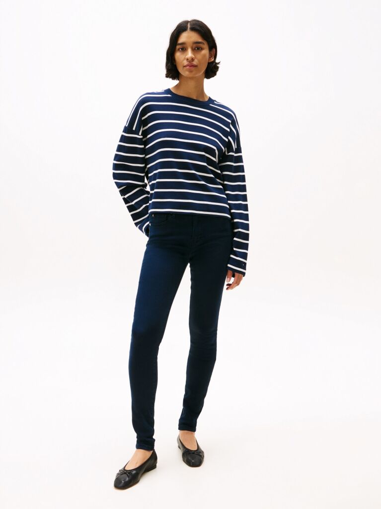 Blue Como Mid Rise Skinny Jeans  Women
