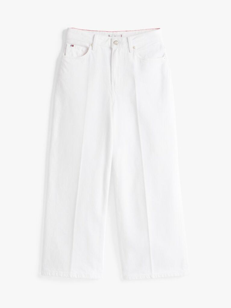 White High Rise Wide Leg Ankle Jeans  Women