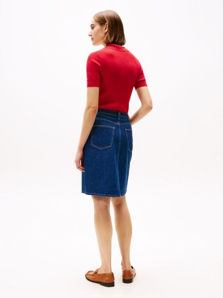 Blue Straight Denim Mini Skirt  Women