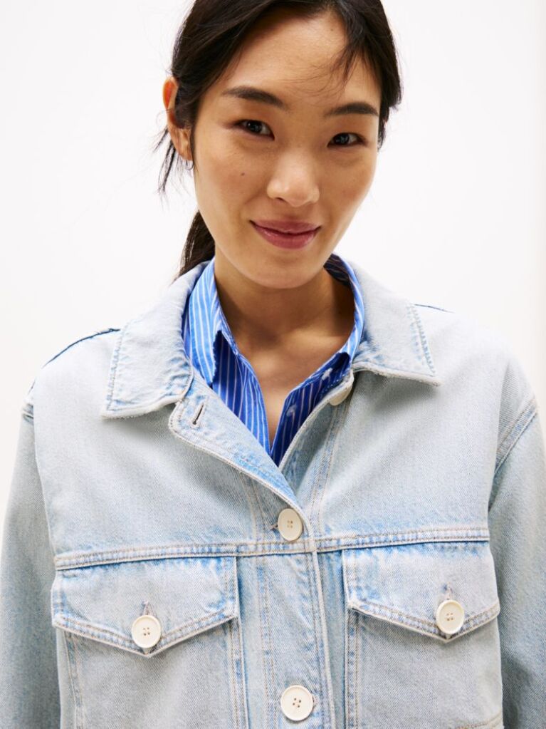 Μπλε Oversized Denim Τζάκετ  Γυναίκες