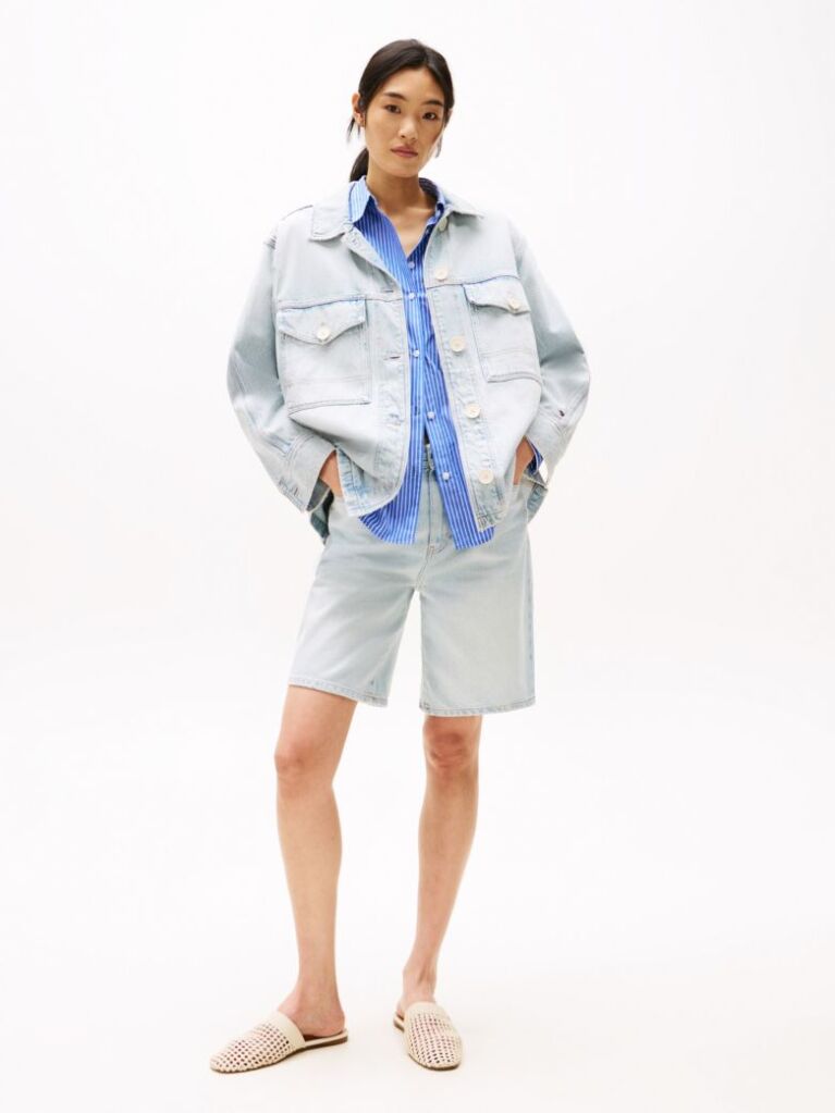 Μπλε Oversized Denim Τζάκετ  Γυναίκες