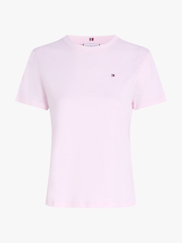 Ροζ T-Shirt Σε Κανονική Γραμμή  Γυναίκες
