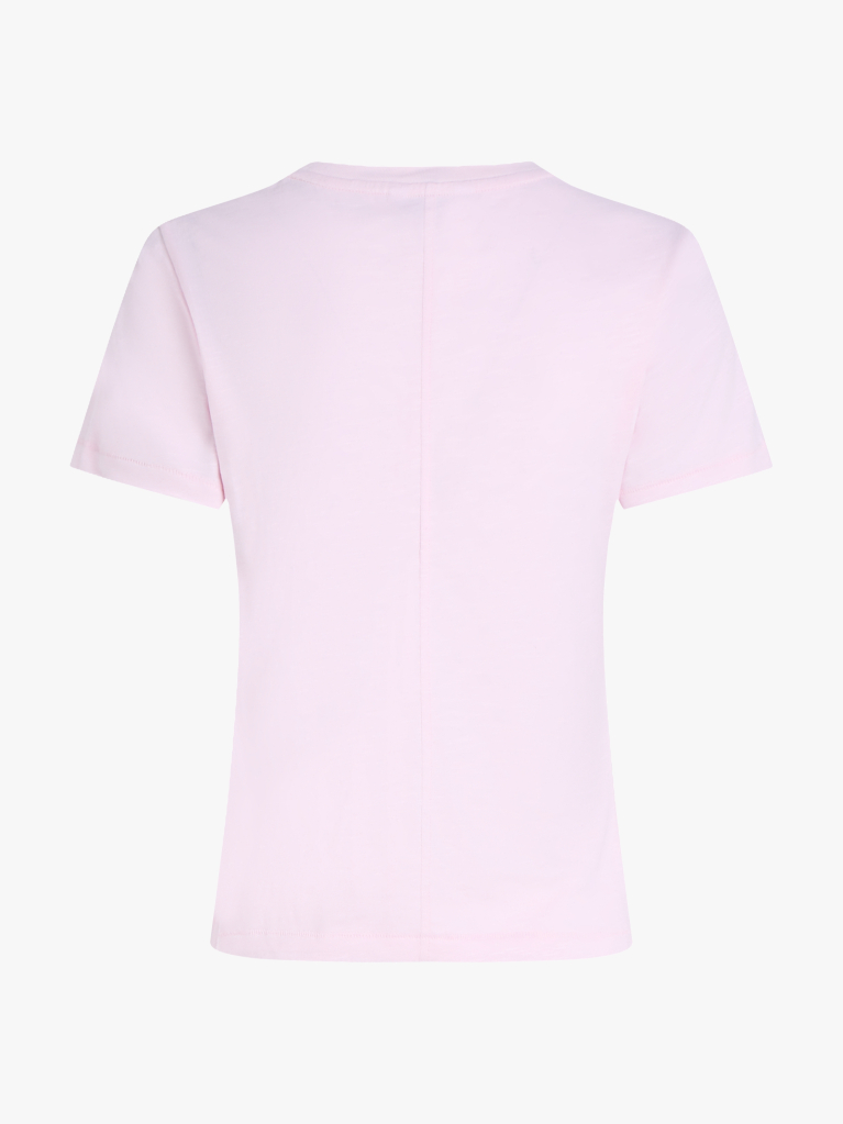 Ροζ T-Shirt Σε Κανονική Γραμμή  Γυναίκες
