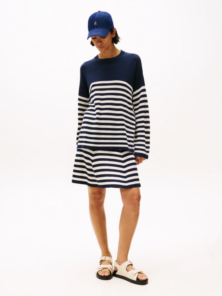 Multi Relaxed Crew Neck Jumper With Silk  Women