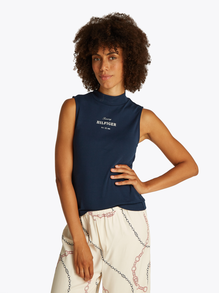 Blue Slim Fit Stripe Top  Women