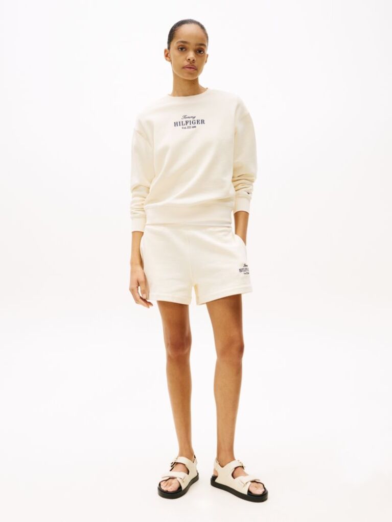 Beige Logo Embroidery Sweatshirt  Women