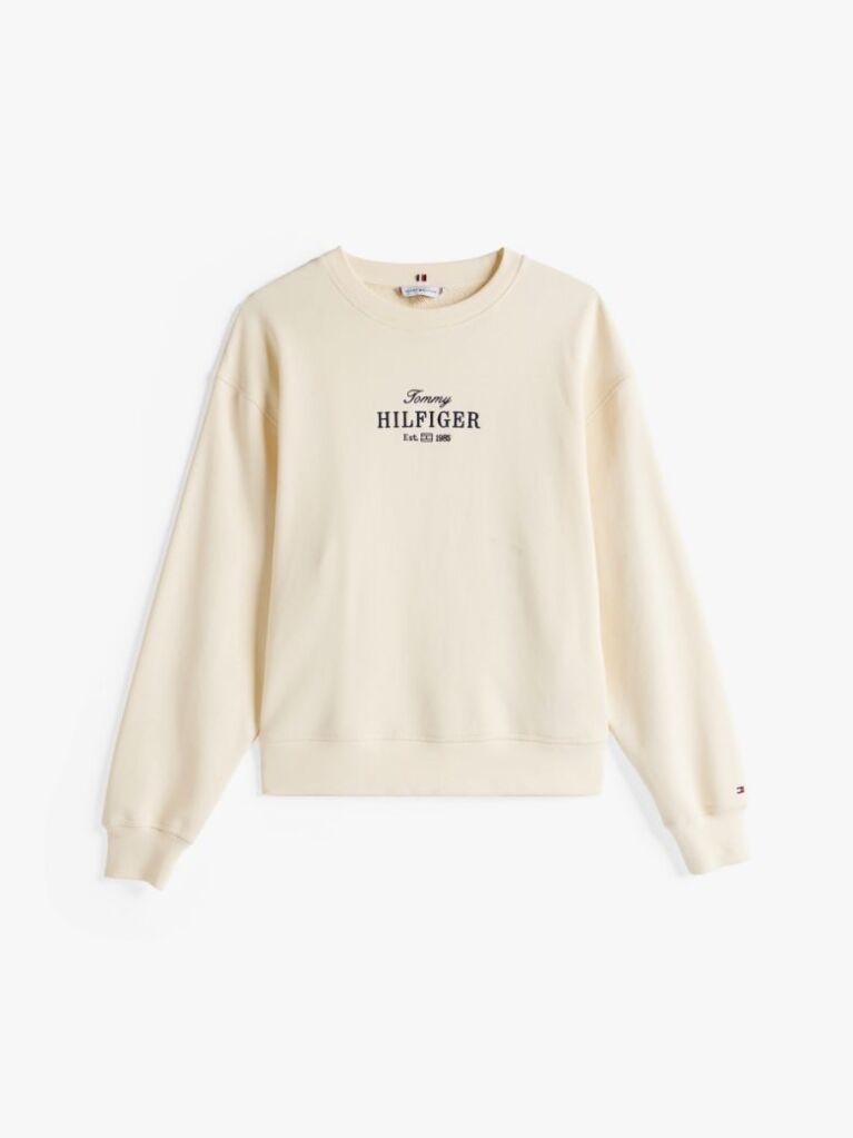 Beige Logo Embroidery Sweatshirt  Women
