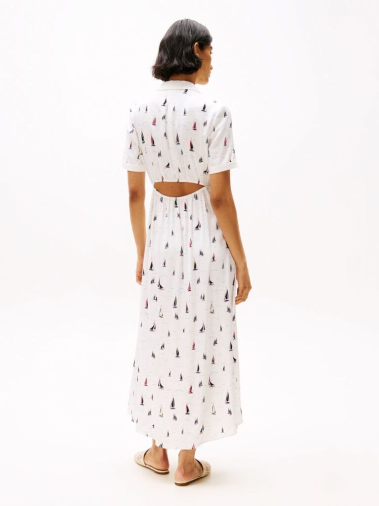 Multi Print Cut Out Maxi Shirt Dress  Women