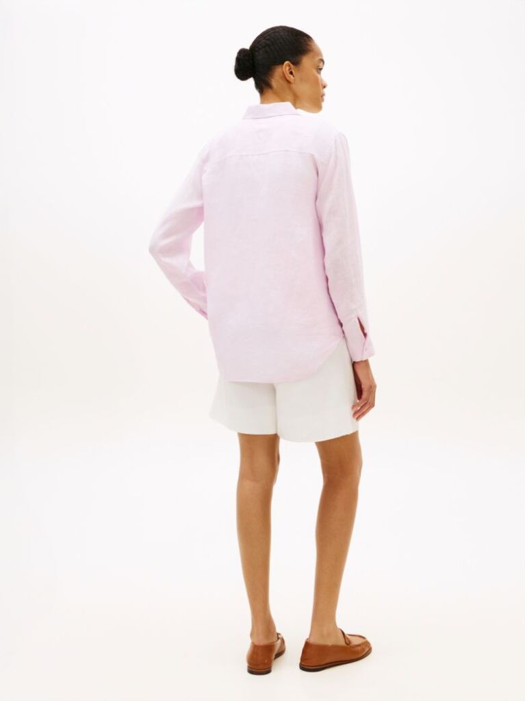 Pink Regular Fit Linen Shirt  Women