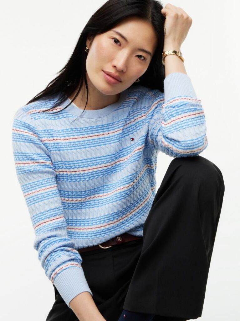 Multi Fine Cable Knit Jumper  Women