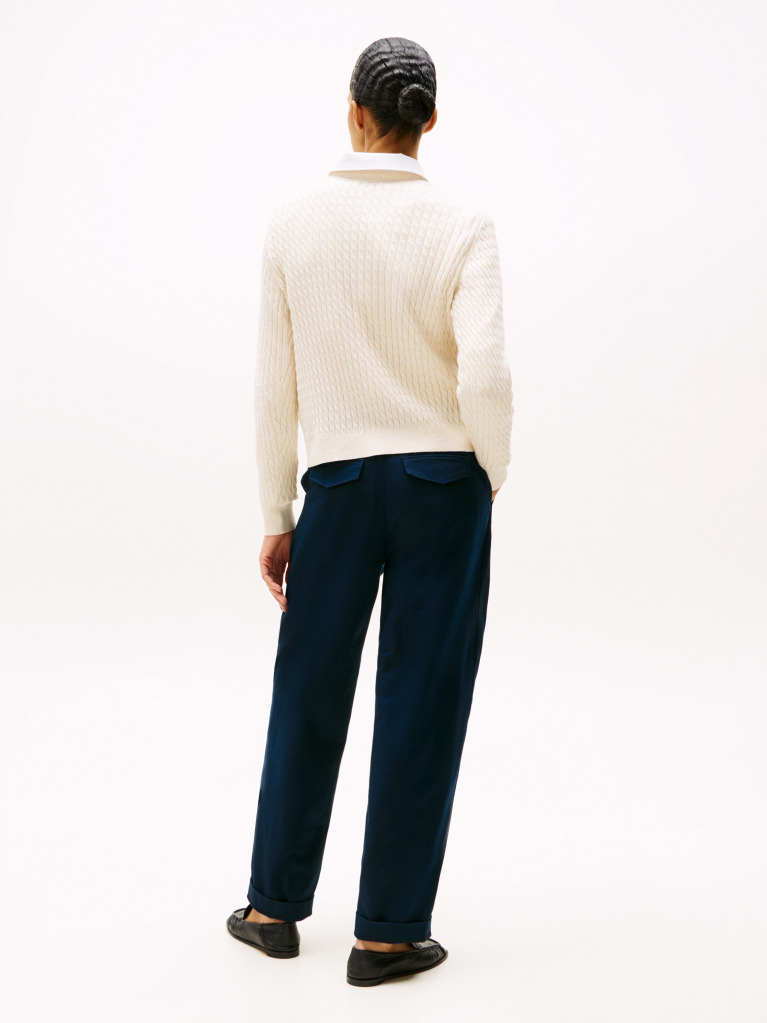 Beige Fine Cable Knit Jumper  Women