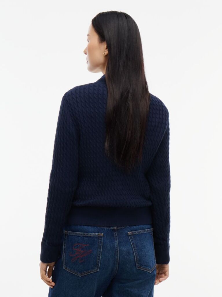 Blue Fine Cable Knit Jumper  Women