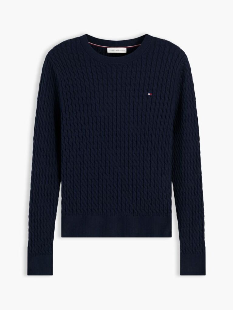 Blue Fine Cable Knit Jumper  Women