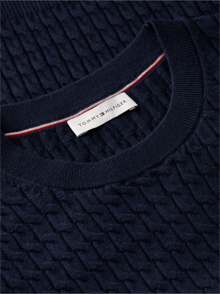 Blue Fine Cable Knit Jumper  Women
