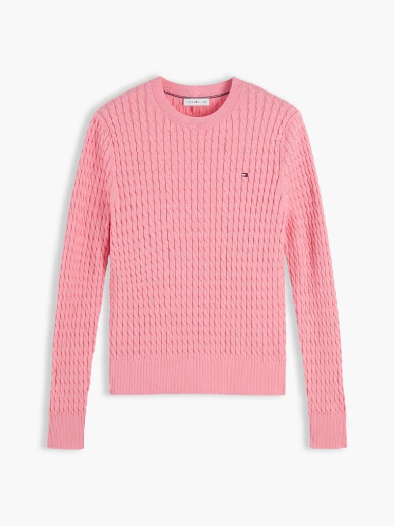 Pink Fine Cable Knit Jumper  Women