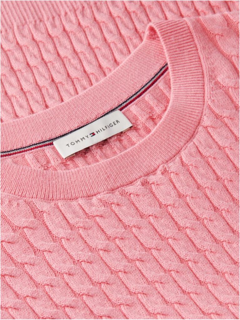 Pink Fine Cable Knit Jumper  Women