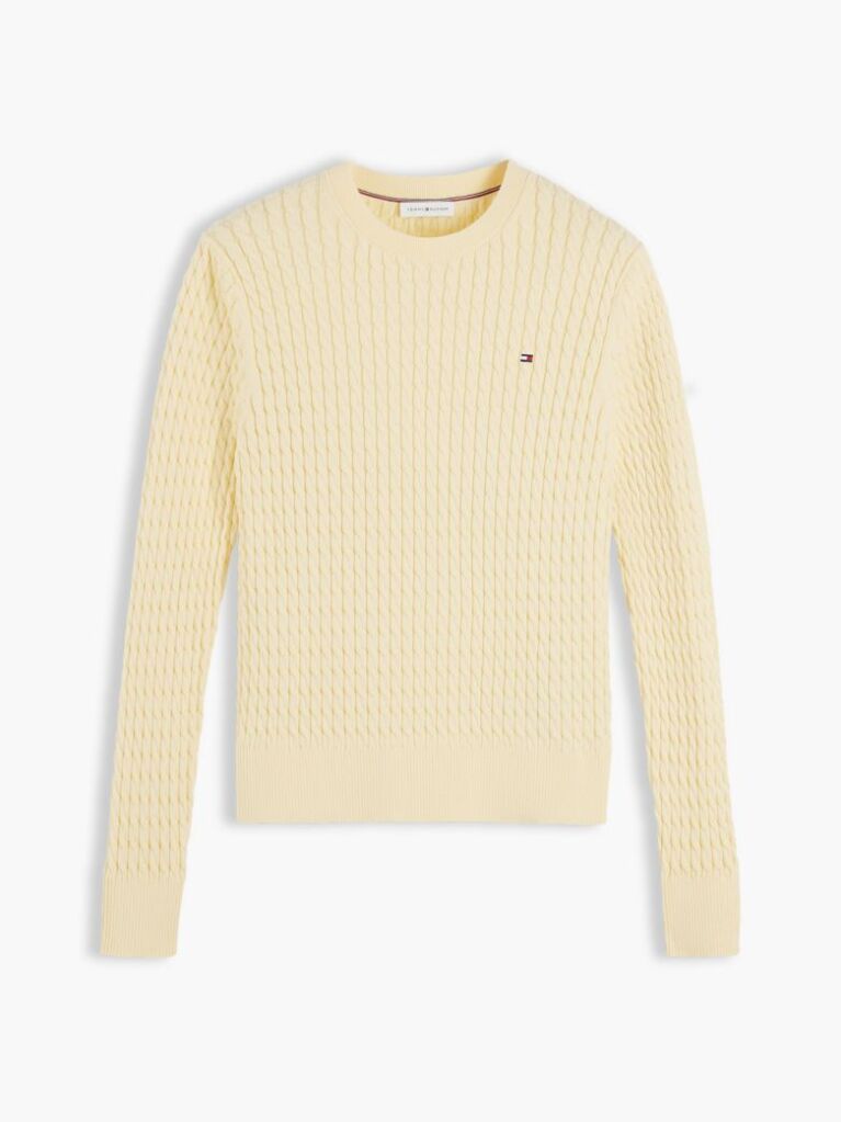 Yellow Fine Cable Knit Jumper  Women