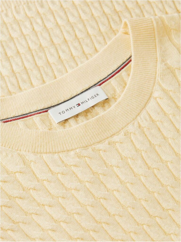 Yellow Fine Cable Knit Jumper  Women