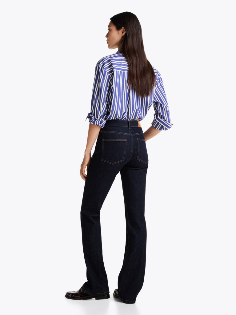 Blue Mid Rise Bootcut Jeans  Women