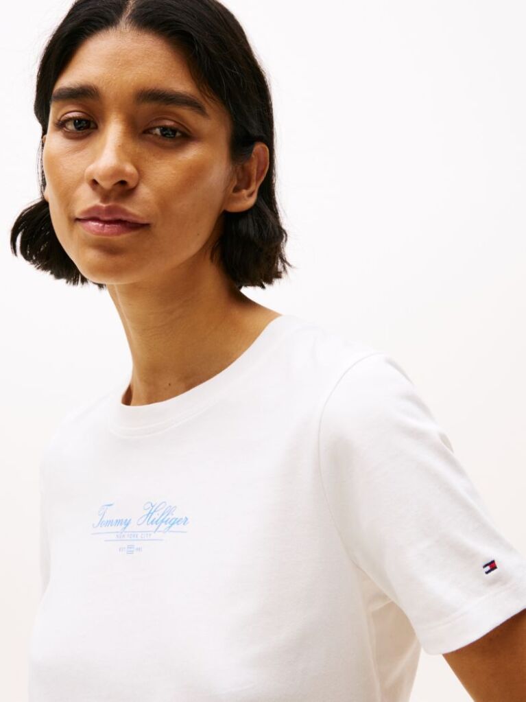 White Logo Crew Neck T-Shirt  Women