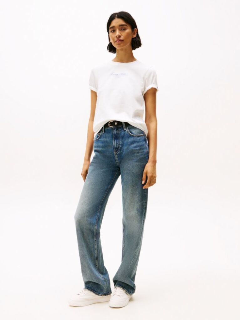 White Logo Crew Neck T-Shirt  Women