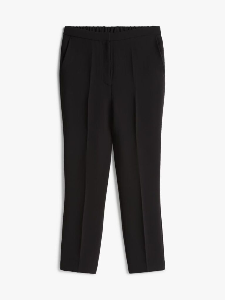 Black Crepe Slim Fit Pull-On Trousers  Women