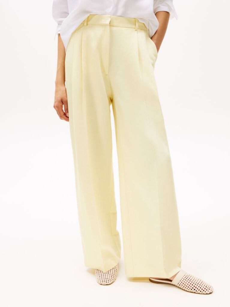 Yellow Relaxed Straight Leg Pants  Women